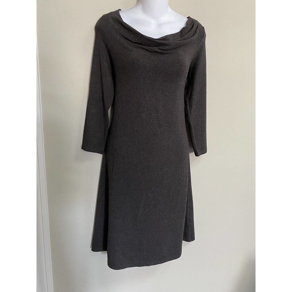 EILEEN FISHER Viscose-Jersey Three-Quarter-Sleeve Cowl-Neck Dress~XS‎ - Picture 1 of 3